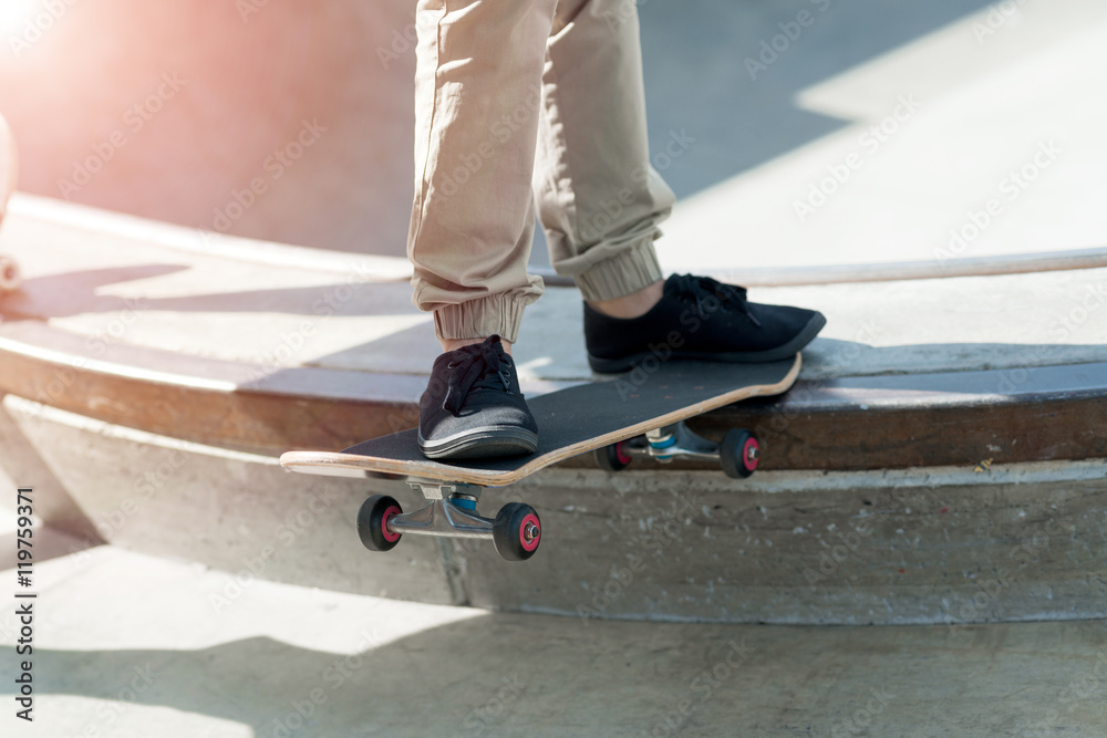 Guys riding skateboard