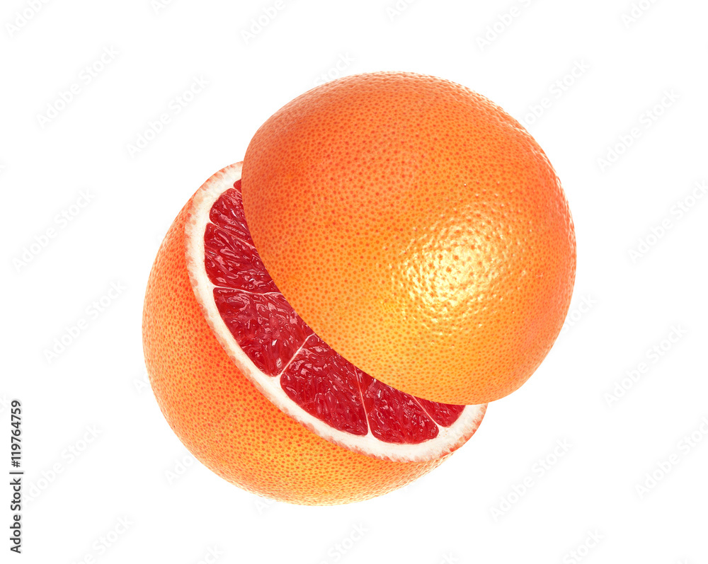 Grapefruit isolated on white