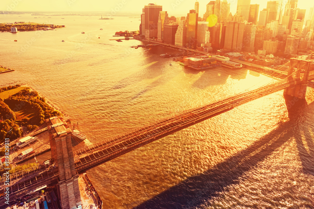 Brooklyn Bridge over the East River in New York