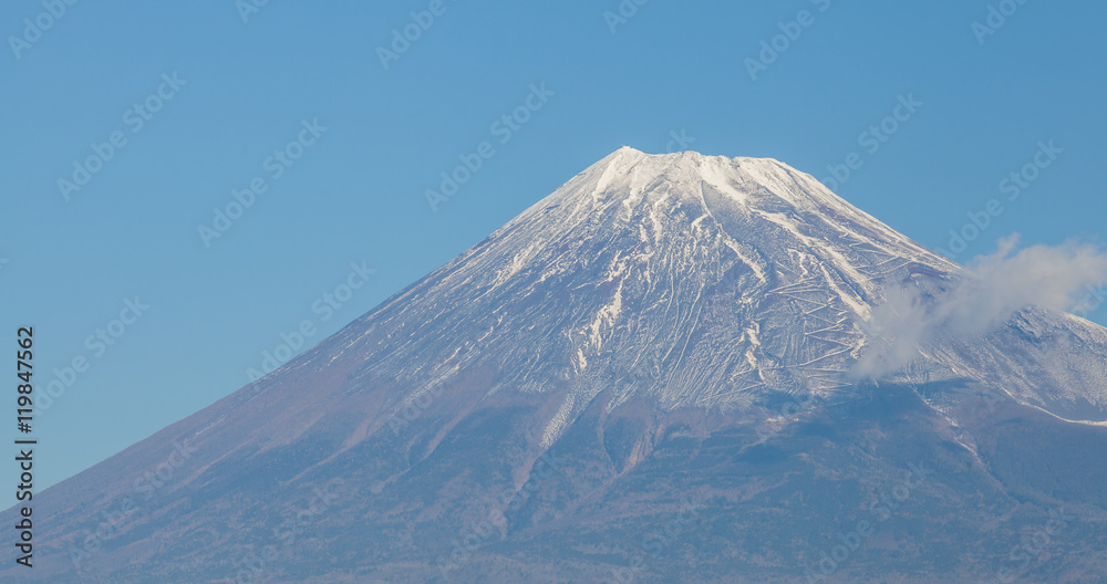 秋季早晨的富士山顶