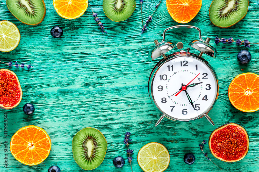 alarm clock - time to wake up with fruits