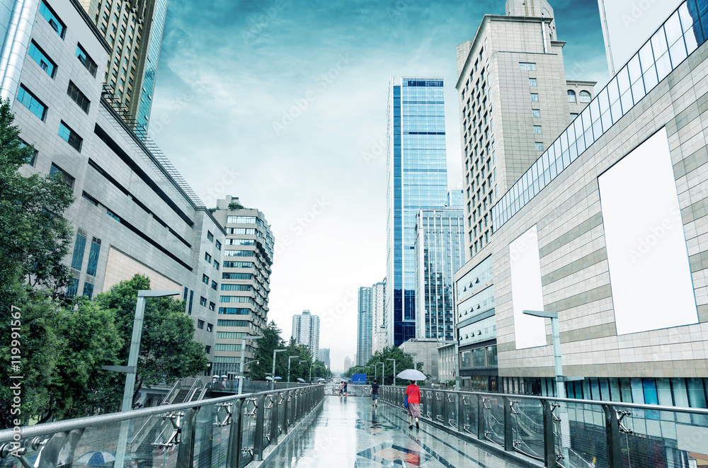 中国成都下雨