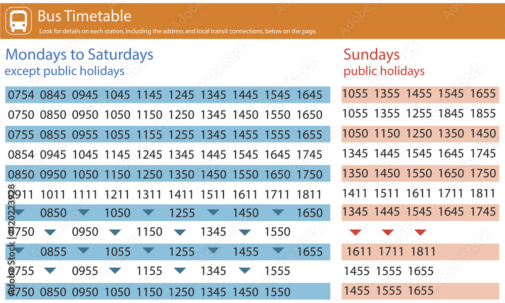 公共交通运输公交车时间表概念