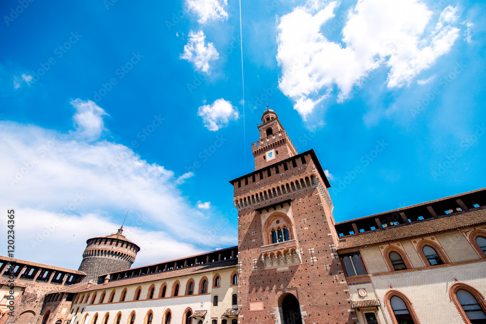 Sforza castle in Milan city. This castle is one of Milans most important monuments.