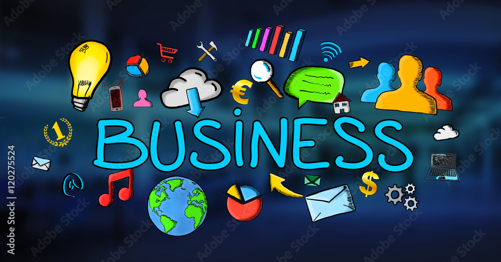 Hand-drawn business illustration