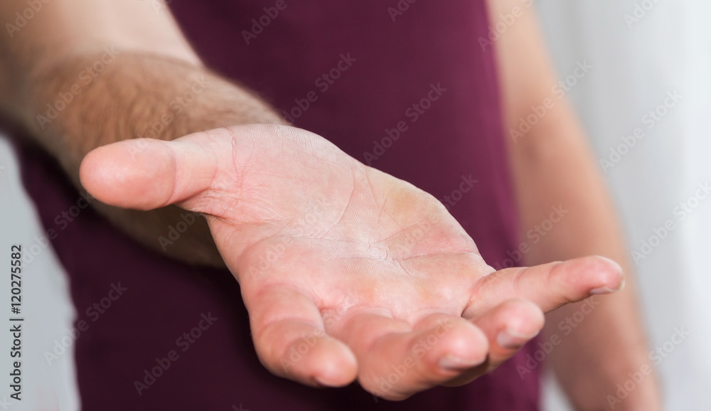 Empty businessman hand