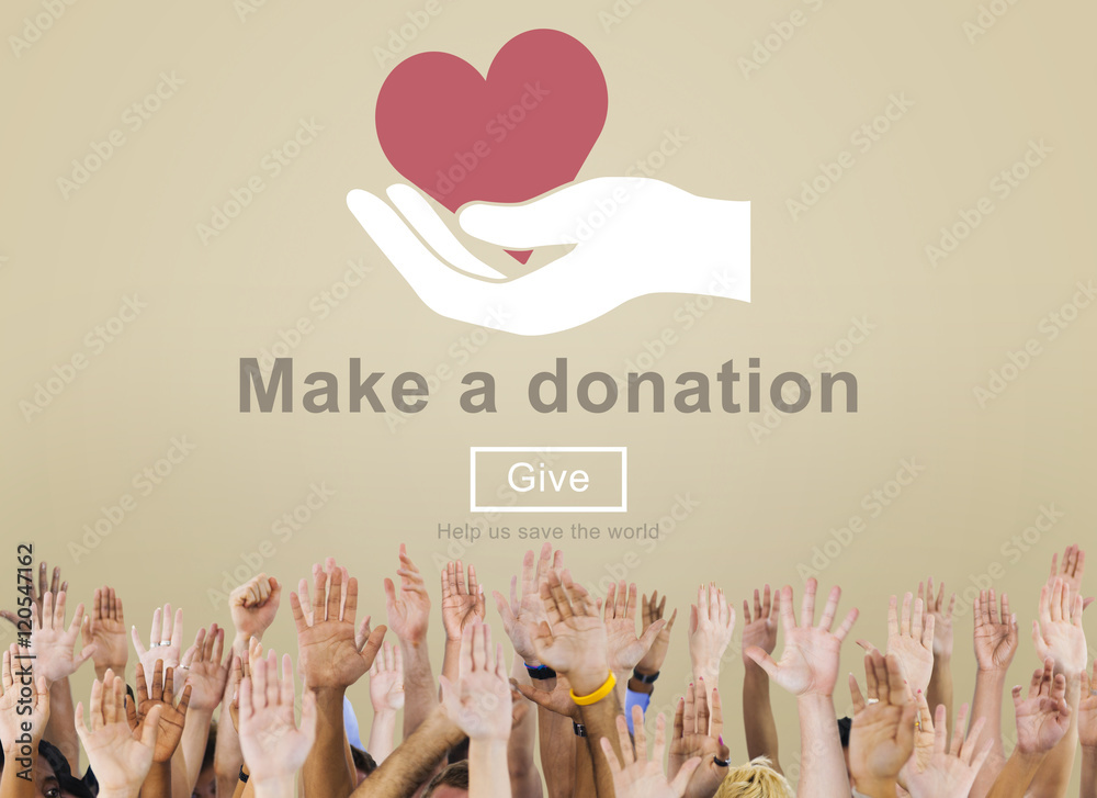 Make a Donation Charity Donate Contribute Give Concept