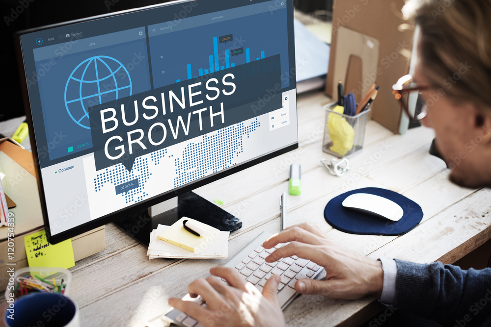 Global Business Data Analysis Growth Success Concept