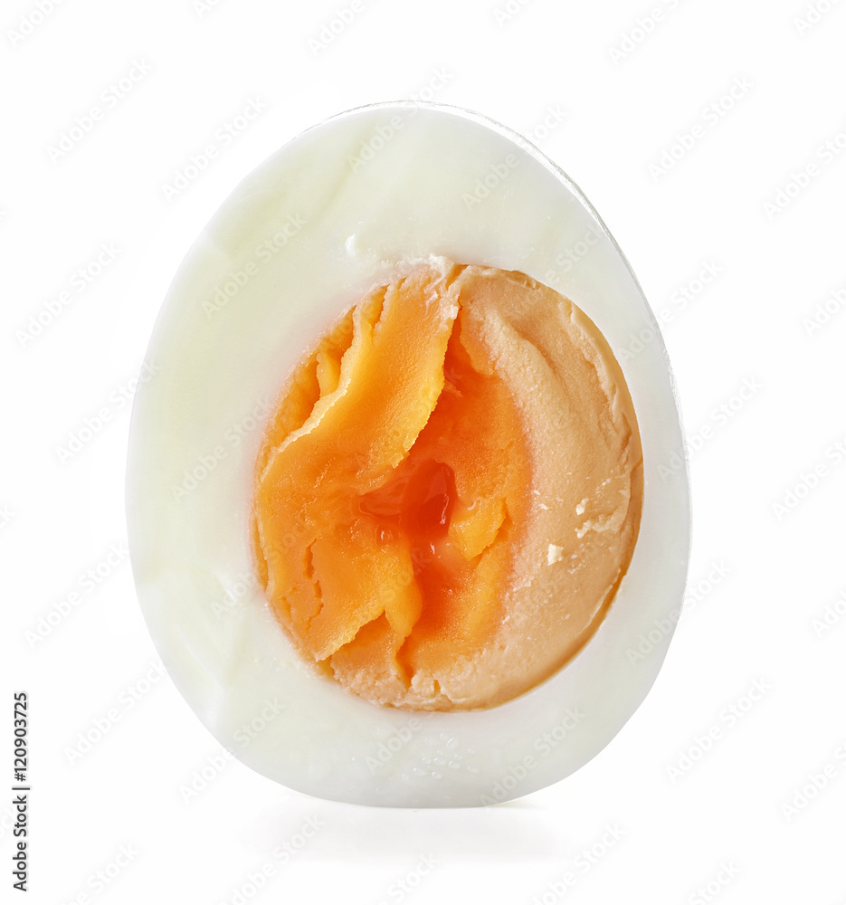 boiled egg on white background