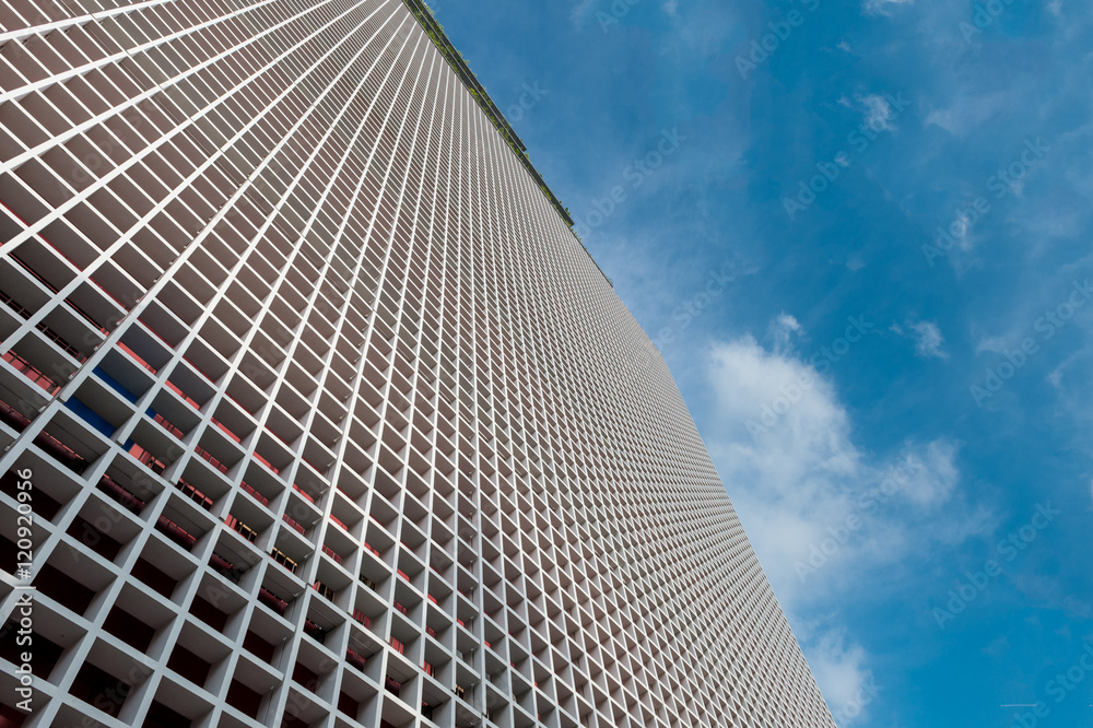 Office building in the city under blue sky