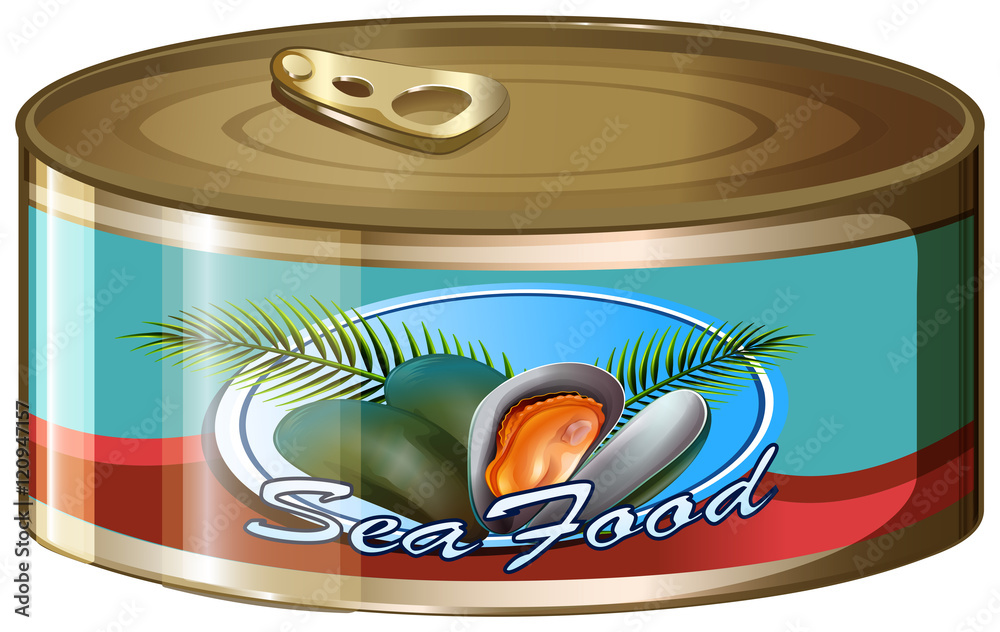 Seafood in aluminum can