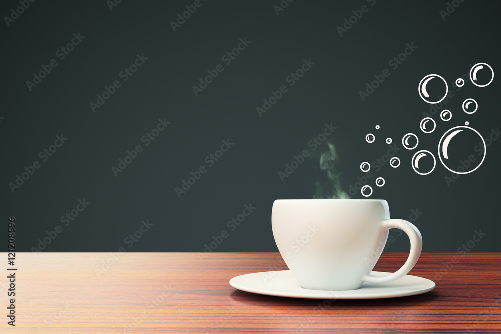 Coffee cup with bubbles