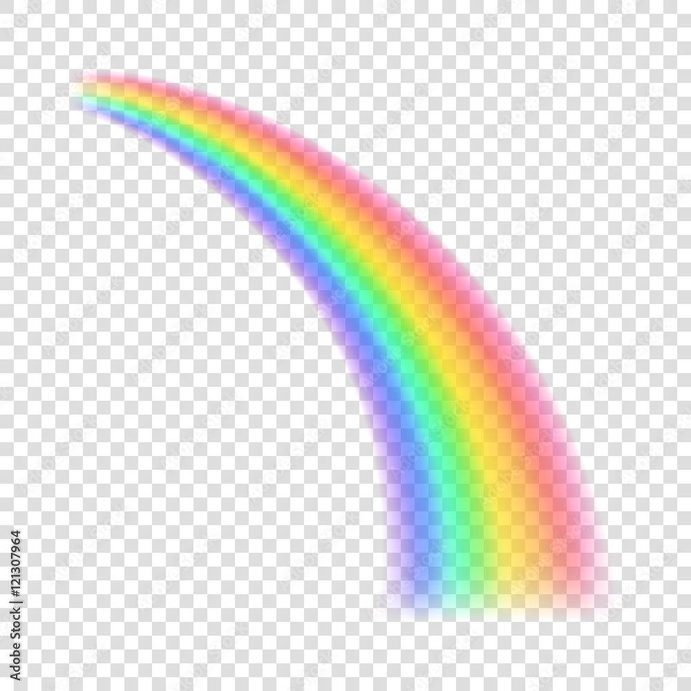 Transparent rainbow. Vector illustration. Realistic raibow on transparent background.