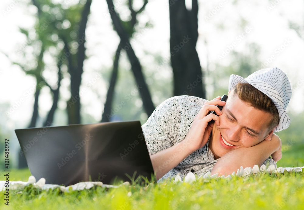 young man with a cell phone