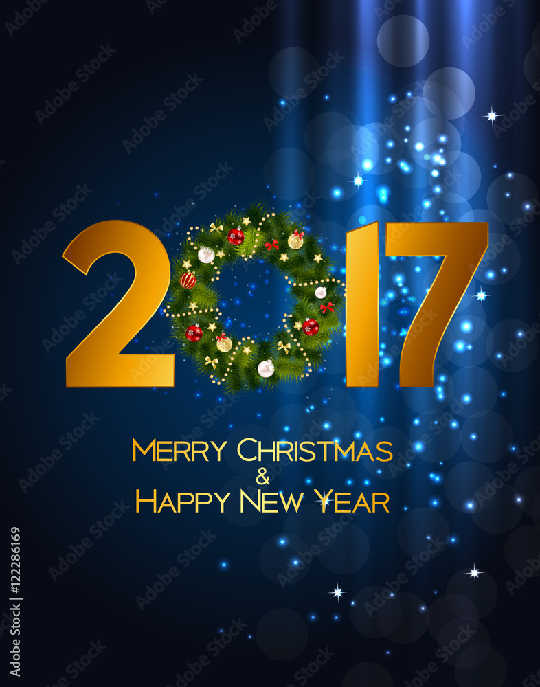 Abstract Beauty Christmas and New Year Background. Vector Illust