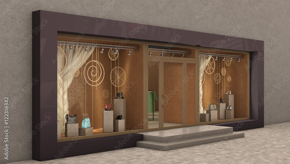 store exterior, 3d illustration