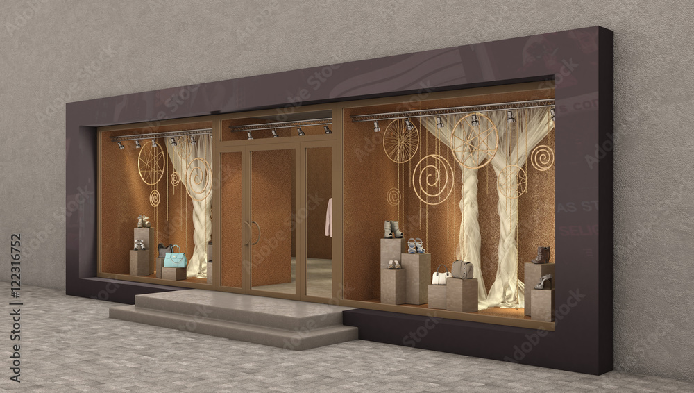 store exterior, 3d illustration