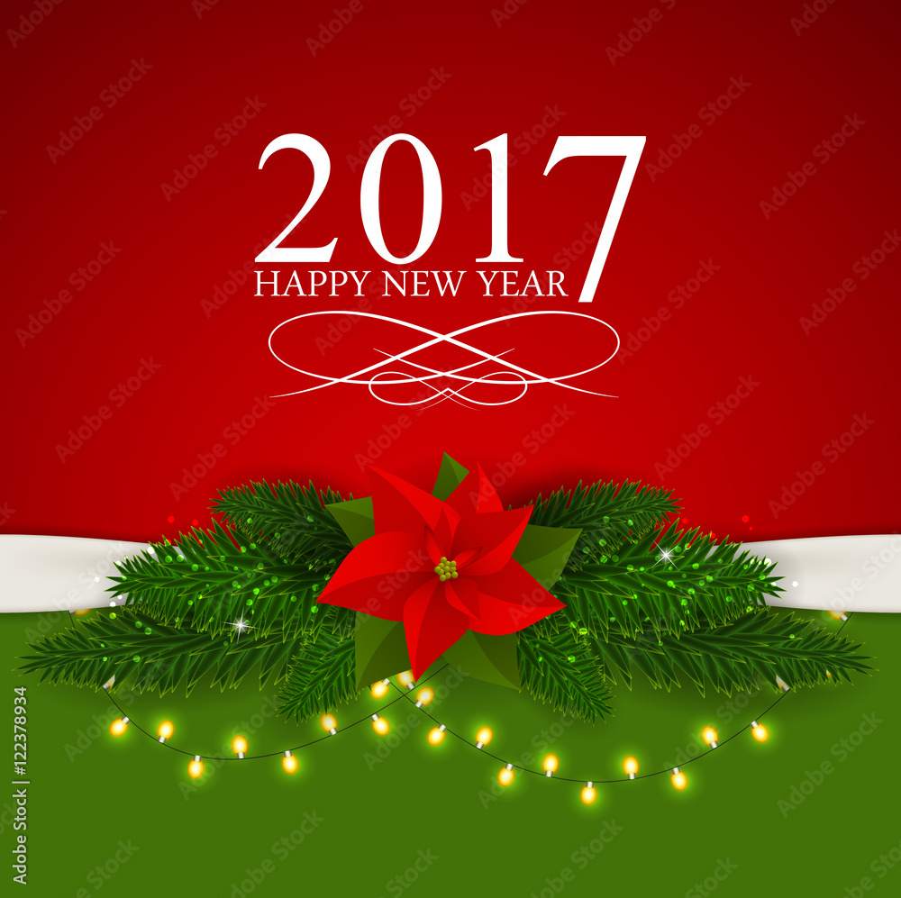 Abstract Beauty Christmas and 2017 New Year Background. Vector I