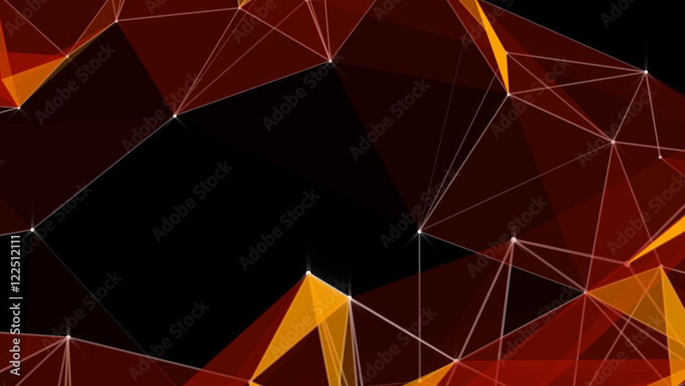 Dark abstract technology futuristic network - fantasy plexus background. 3D rendering