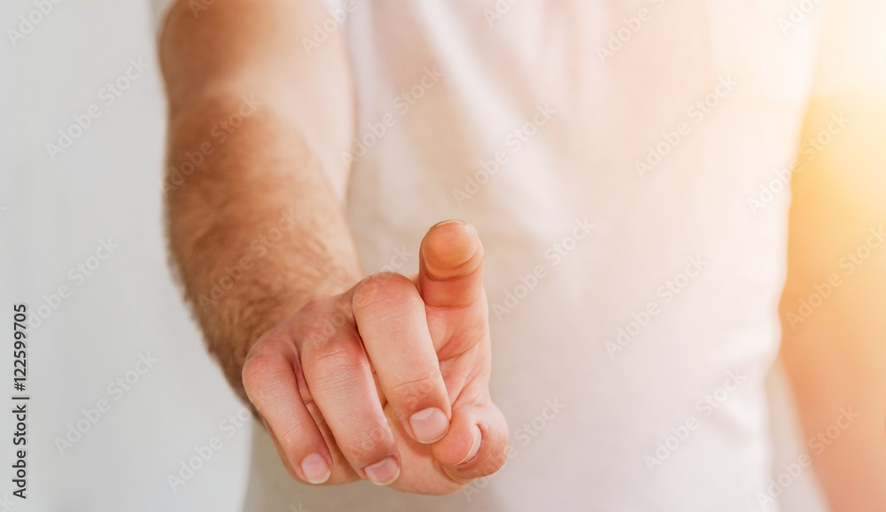 Businessman pointing finger