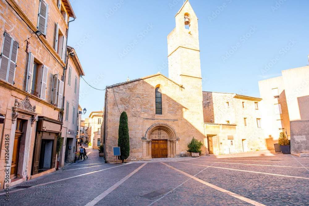 Saint Michel church in th old city square in Salon-de-Provence in France