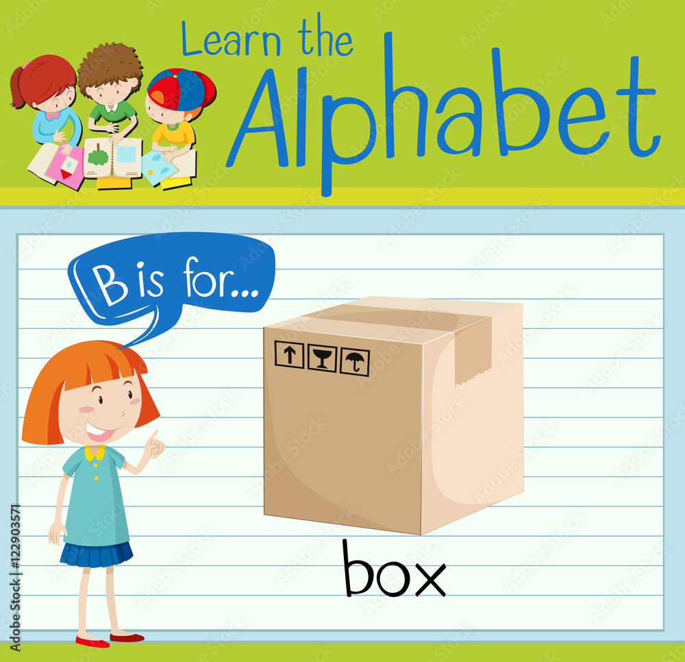 Flashcard letter B is for box