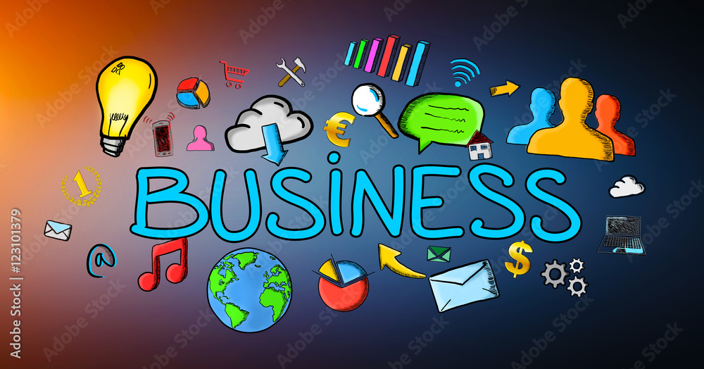 Hand-drawn business illustration