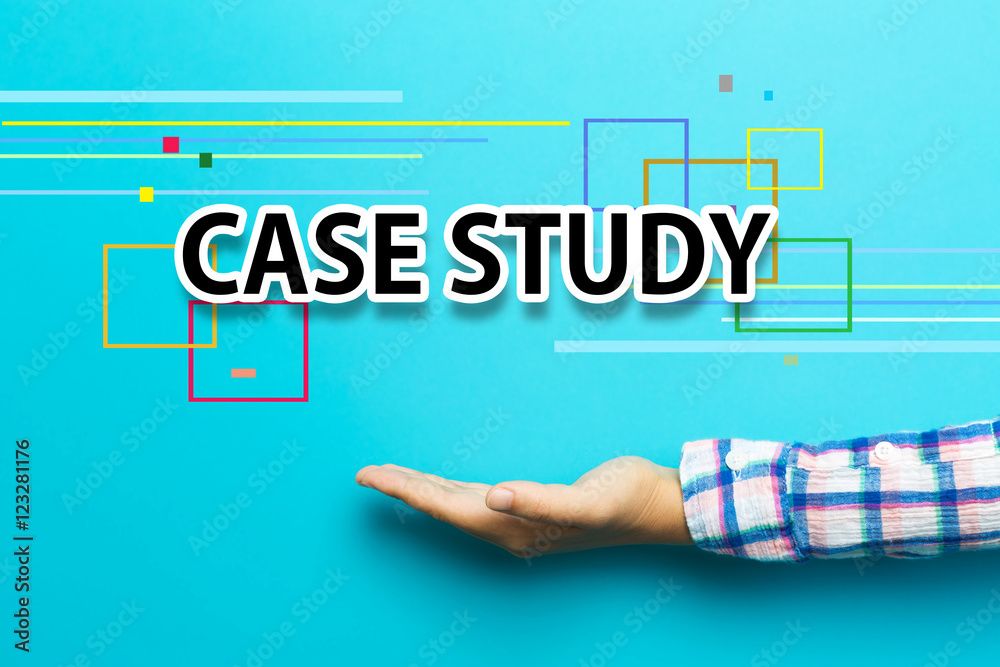 Case Study concept with hand