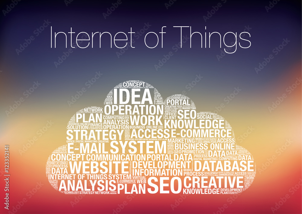 物联网词云概念矢量图解