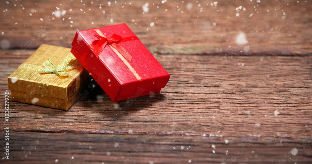 Composite image of snow falling