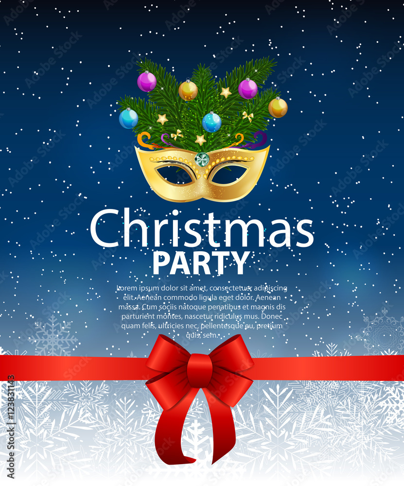 Abstract Beauty Merry Christmas and New Year Party Background wi