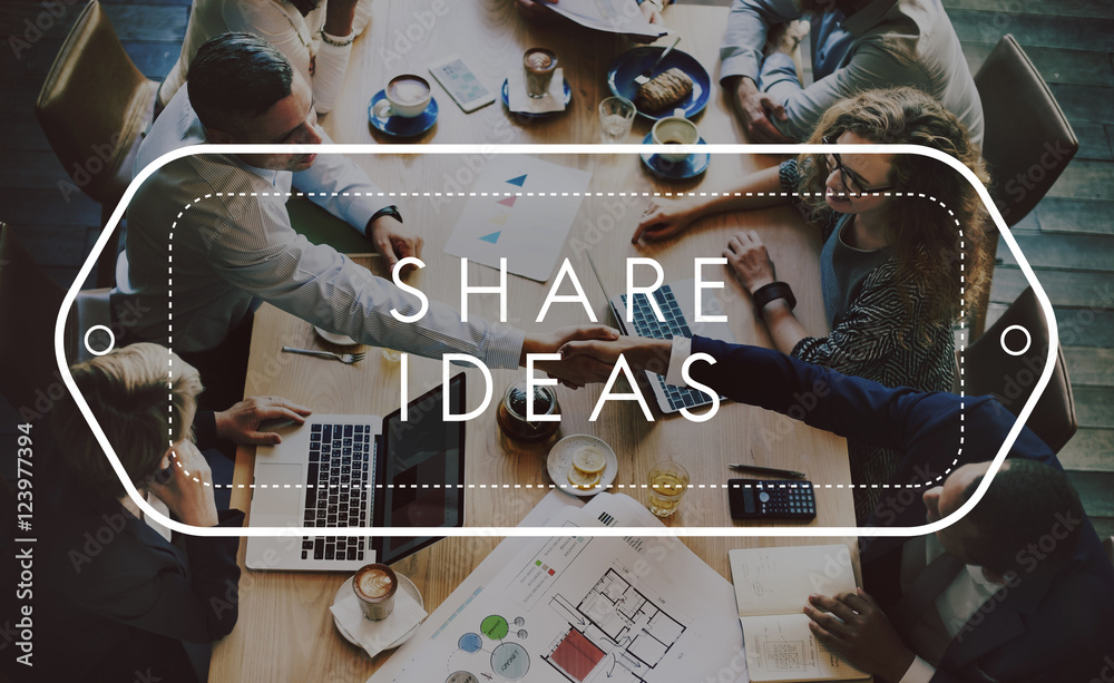 Share Ideas Moments Connection Share Social Concept