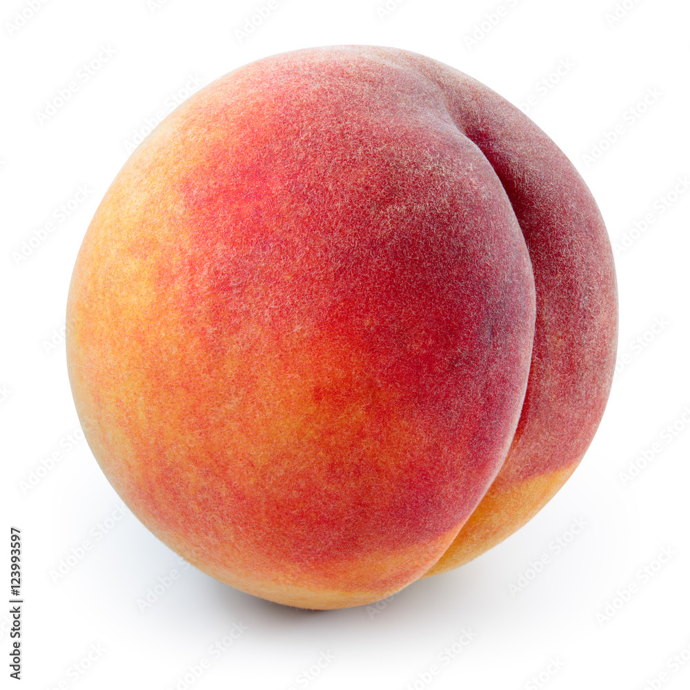 Peach isolated on white background. With clipping path.