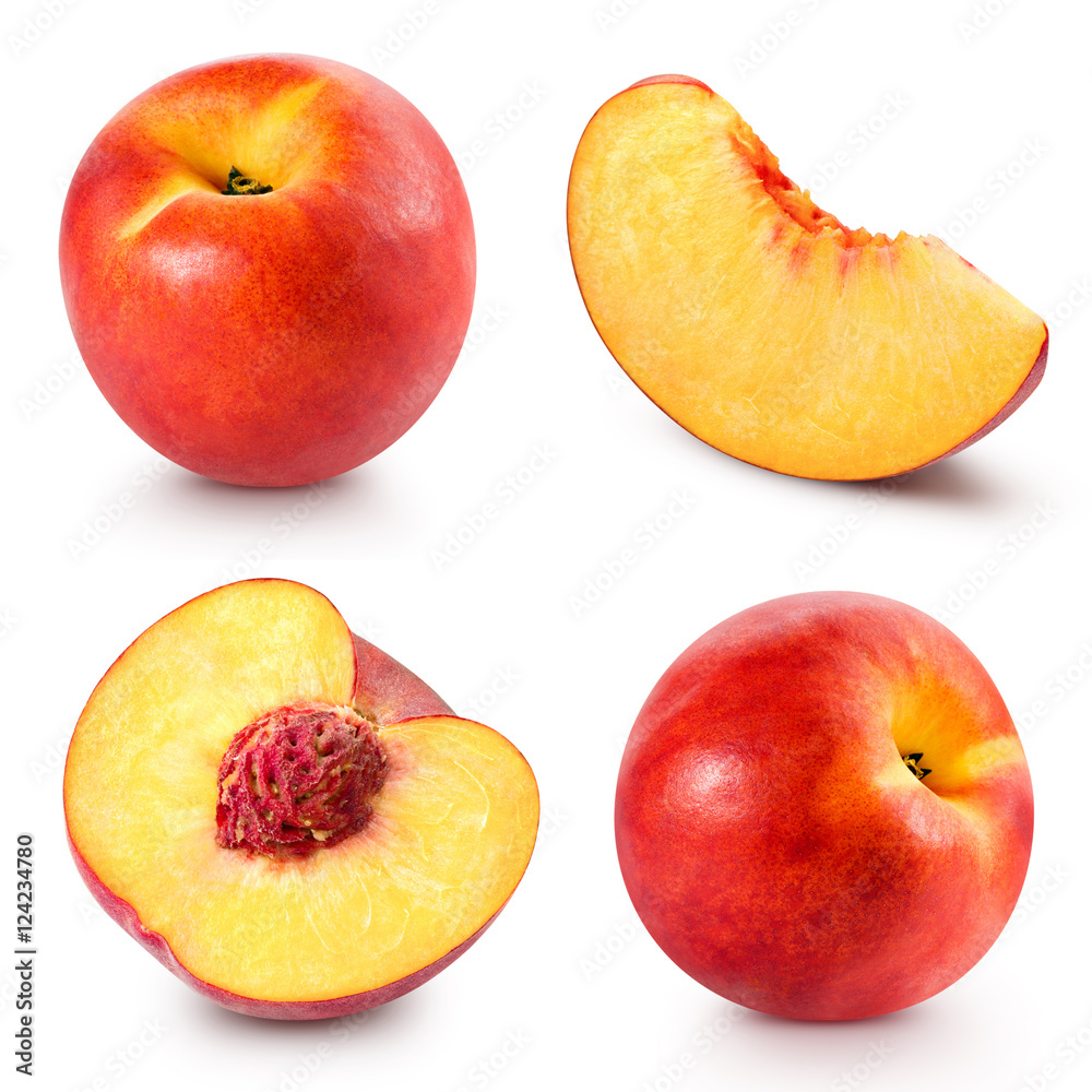 Peach isolated on white