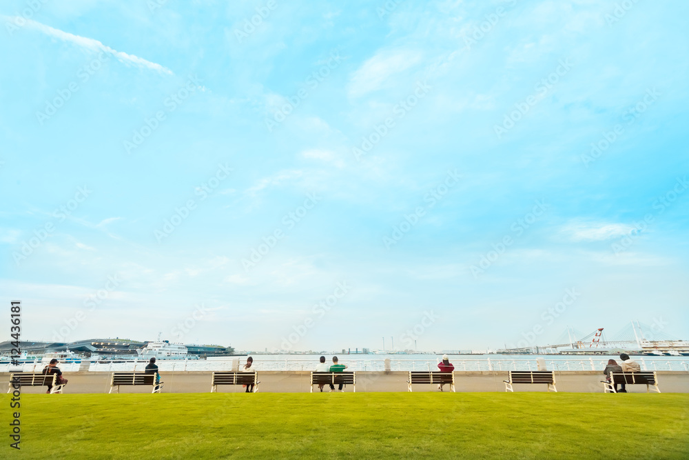 山下公園のベンチ