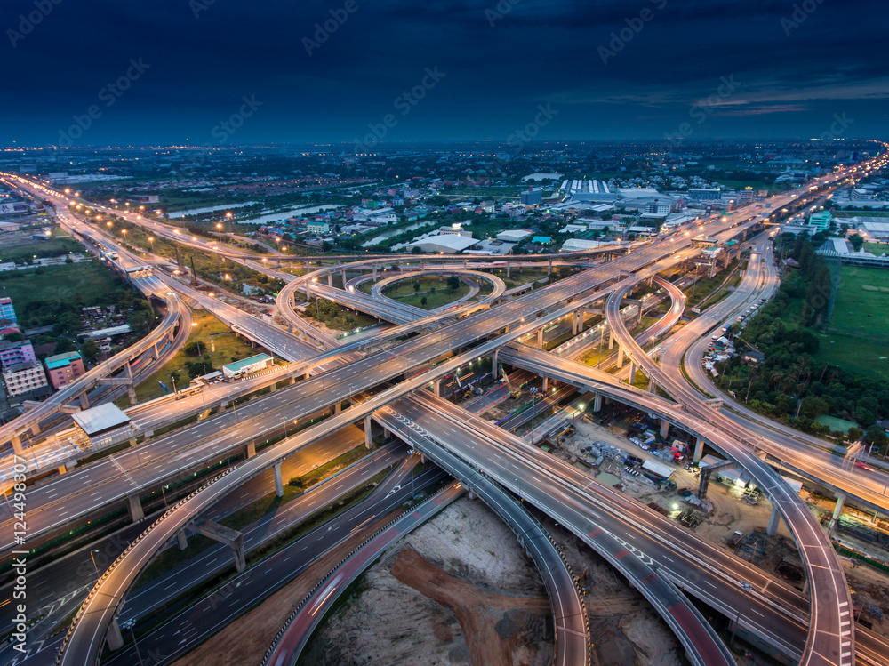 公路路口鸟瞰图