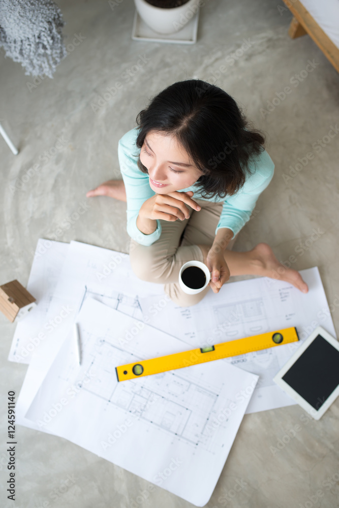 Work everywhere. Confident young beautiful asian woman working w