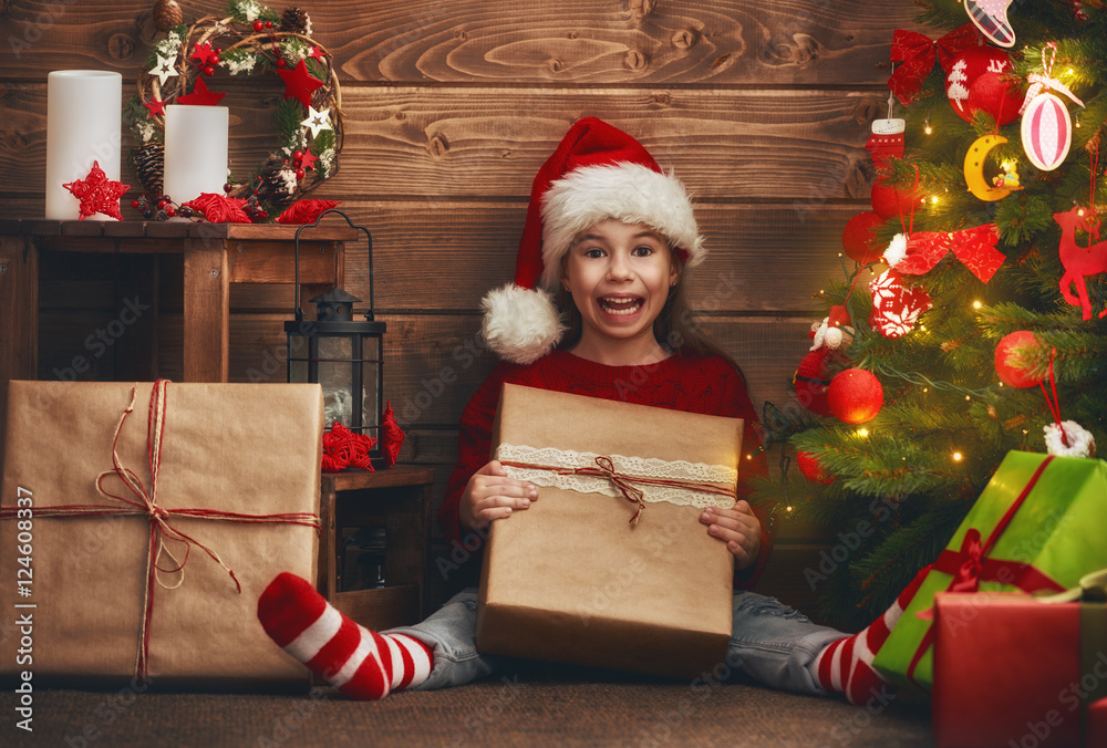 girl with Christmas present