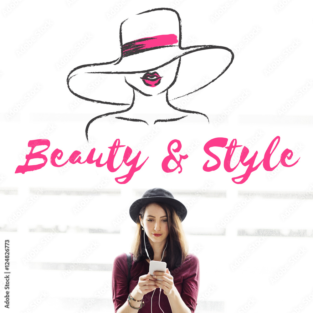 Beauty Style Girl Model Silhouette Text Concept