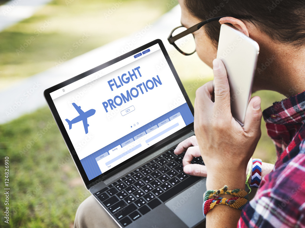 Flight Promotion Offer Plane Traveling Concept