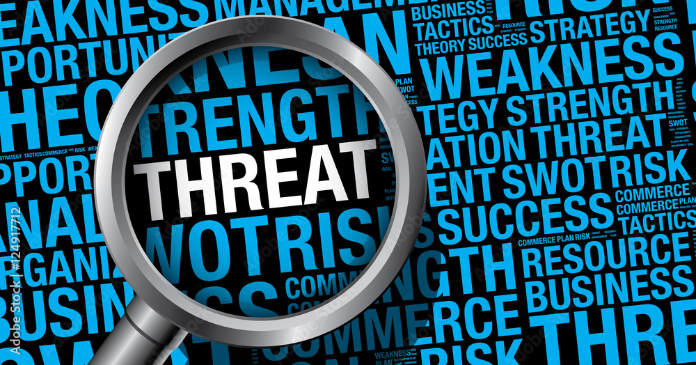 Threat word cloud business concept vector presentation template