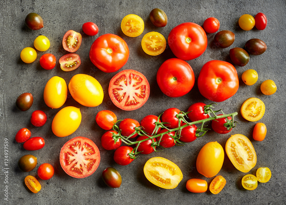 various colorful tomatoes