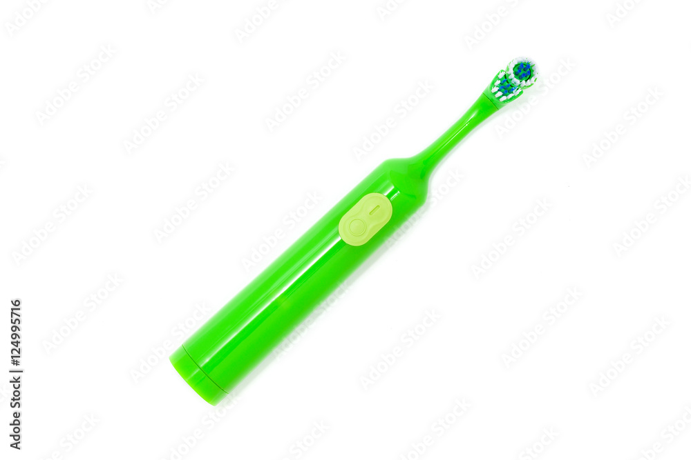 Electric toothbrush isolated on white background.