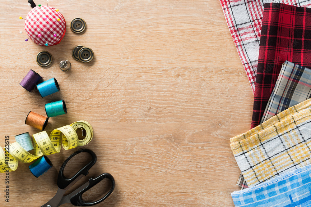 Sewing kit on table