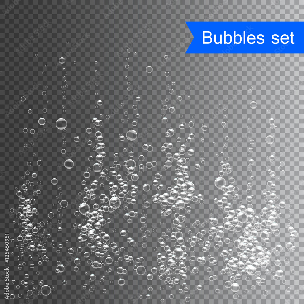 Bubbles under water vector illustration on transparent background