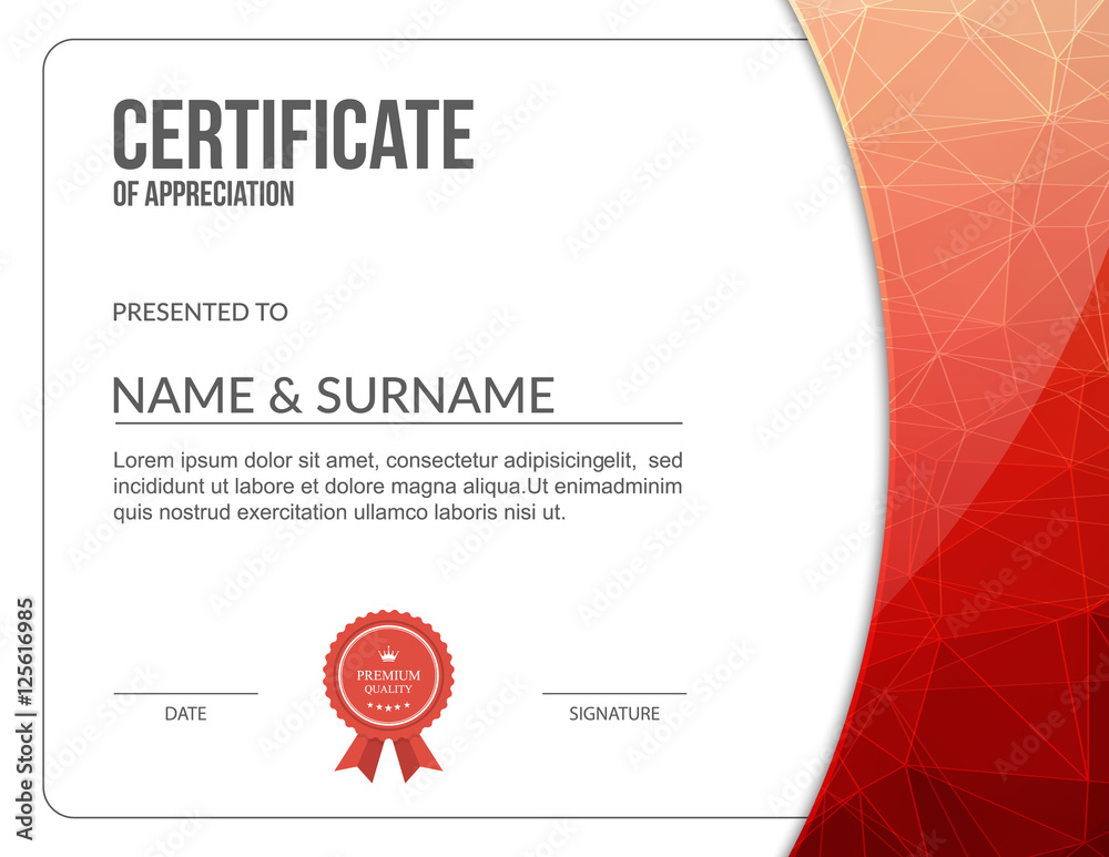 Vector certificate template.