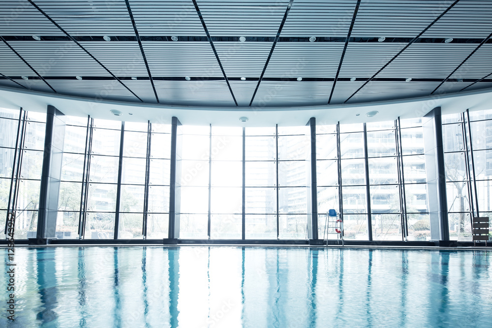 bright indoors swimming pool