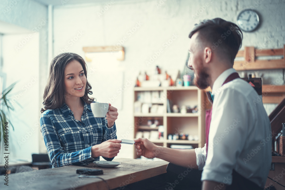 Woman with barista