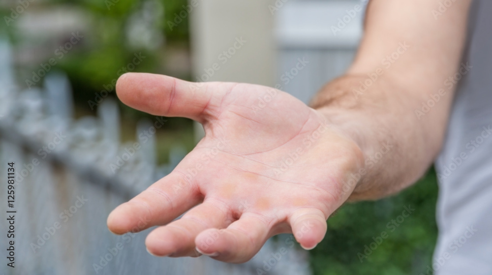 Empty businessman hand