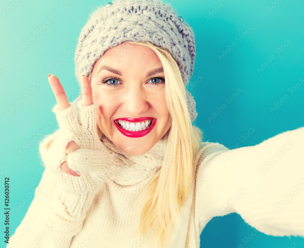 Young woman taking a selfie